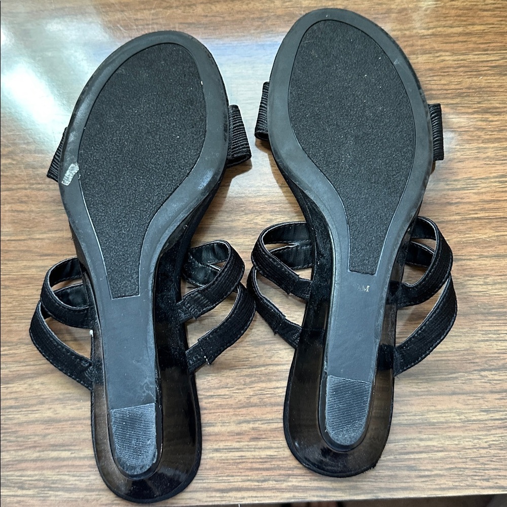 Ann Marino Black Textured Sandals - Picture 3 of 3
